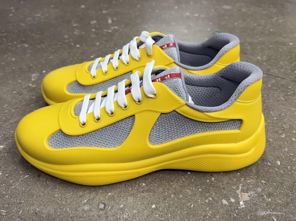 Prada Americas Cup Soft Rubber Yellow Sneakers